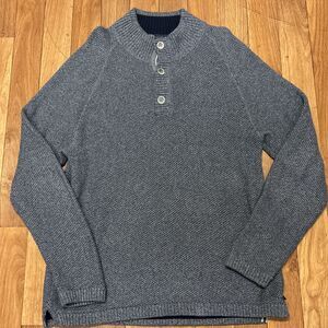 Carbon2Cobalt 1/4 Button‎ Sweater Mens XL Blue Cotton Preppy Grandpa